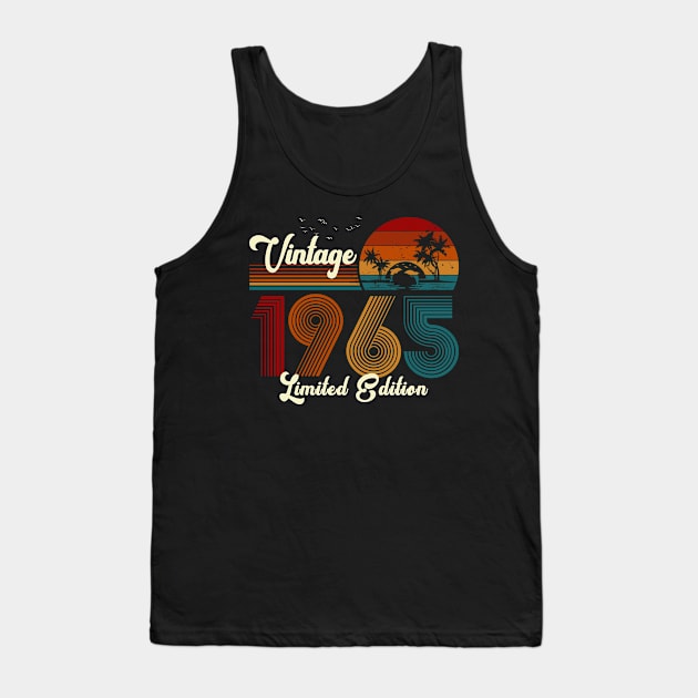 Vintage 1965 Shirt Limited Edition 55th Birthday Gift Tank Top by Damsin